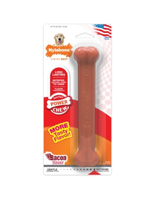 Nylabone Power Chew Dog Toy Bacon 1ea/Large/Giant - Up To 50 lb