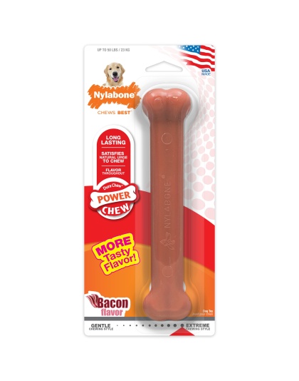 Nylabone Power Chew Dog Toy Bacon 1ea/Large/Giant - Up To 50 lb