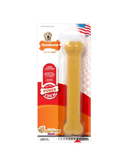 Nylabone Power Chew Dog Toy Peanut Butter 1ea/Large/Giant - Up To 50 lb