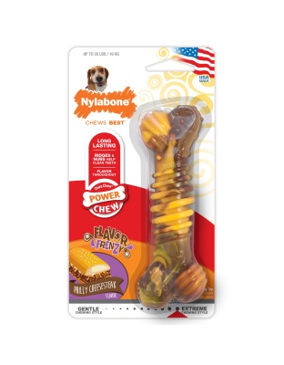 Nylabone Flavor Frenzy Power Chew Durable Dog Chew Toy Philly Cheesesteak 1ea/Medium/Wolf - Up To 35 lb