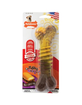Nylabone Flavor Frenzy Power Chew Durable Dog Chew Toy Philly Cheesesteak 1ea/XL/Souper - 50+ lb
