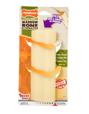 Nylabone Power Chew Giant Marrow Bone Alternative Beef Flavor Dog Chew Toy Beef 1ea/Large/Giant - Up To 50 lb