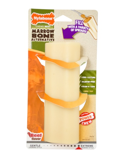 Nylabone Power Chew Giant Marrow Bone Alternative Beef Flavor Dog Chew Toy Beef 1ea/Large/Giant - Up To 50 lb