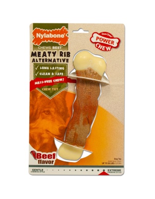 Nylabone Power Chew Marrow Bone Alternative Dog Chew Toy Beef 1ea/Large/Giant - Up To 50 lb
