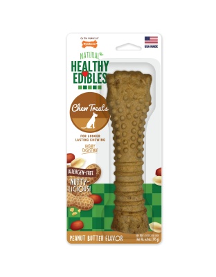 Nylabone Healthy Edibles AllNatural Long Lasting Peanut Butter Dog Chew Treats 1 Count, Peanut Butter, XL/Souper  50 Lbs. 1 ct