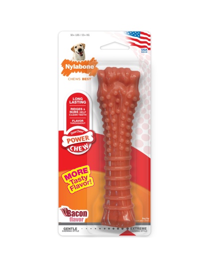 Nylabone Power Chew Dog Toy Bacon 1ea/XL/Souper - 50+ lb