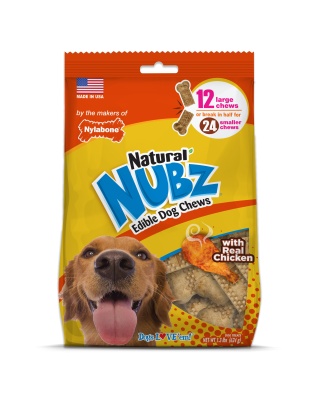 Nylabone Natural Nubz Chicken Dog Treats Chicken, Large  30 Lbs. 12 ct