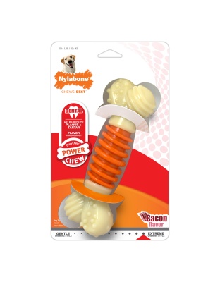 Nylabone PRO Action Dental Power Chew Durable Dog Toy Bacon 1ea/Large/Giant - Up To 50 lb