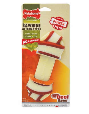 Nylabone Power Chew Rawhide Knot Chew Bone Beef 1ea/Large/Giant - Up To 50 lb