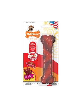Nylabone Flavor Frenzy Power Chew Durable Dog Chew Toy Beef Jerky 1ea/Medium/Wolf - Up To 35 lb