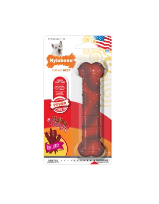 Nylabone Flavor Frenzy Power Chew Durable Dog Chew Toy Beef Jerky 1ea/SMall/Regular - Up To 25 Ibs.