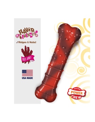 Nylabone Flavor Frenzy Power Chew Durable Dog Chew Toy Beef Jerky 1ea/XS/Petite - Up To 15 lb