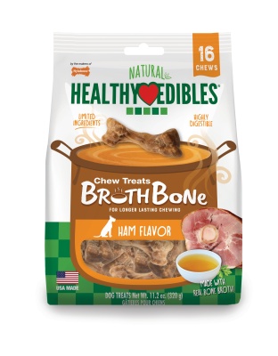 Nylabone Healthy Edibles Broth Bone Natural Dog Treats 16 count, Regular  Up To 25 Ibs.