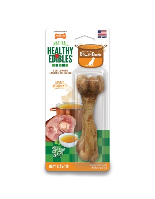 Nylabone Healthy Edibles Broth Bone Natural Dog Treats 1 Count, Giant  Up To 50 lb