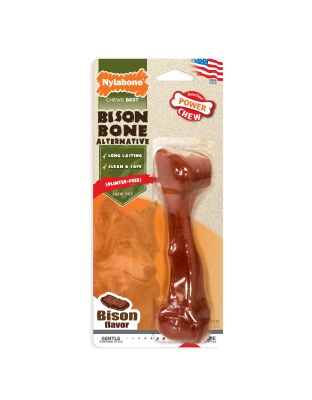 Nylabone Power Chew Bison Bone Alternative Nylon Chew Toy Bison 1ea/Large/Giant - Up To 50 lb