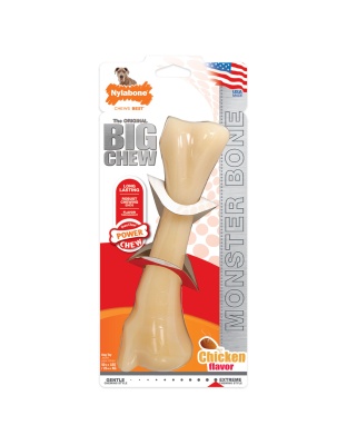 Nylabone Power Chew Monster Bone Big Dog Chew Toy Chicken 1ea/XXL/Monster - 50++ lb