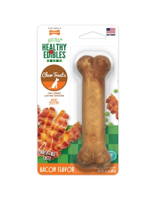 Nylabone Healthy Edibles AllNatural Long Lasting Bacon Chew Treats Bacon, Medium/Wolf  Up To 35 Lbs. 1 ct