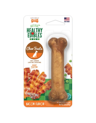 Nylabone Healthy Edibles AllNatural Long Lasting Bacon Chew Treats Bacon, SMall/Regular  Up To 25 Ibs. 1 ct