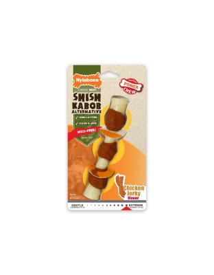 Nylabone Power Chew Shish Kabob Alternative Nylon Chew Toy Chicken Jerky 1ea/SMall/Regular - Up To 25 Ibs.