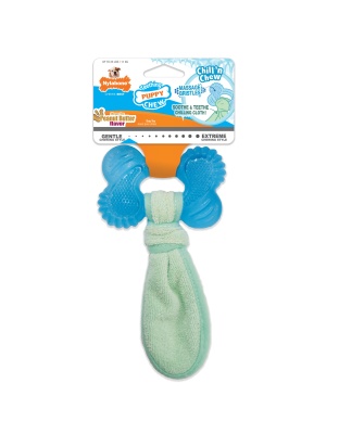 Nylabone Puppy Chew Freezer Dog Toy Teething Chew Chilling Cloth Peanut Butter 1ea/SMall/Regular - Up To 25 Ibs.