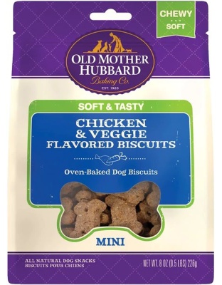 Omh Mini Soft Tasty Chicken Veggies 8oz.  Chewy Biscuits