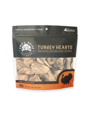 Oma'S Pride Dog Cat Freeze-Dried Turkey Heart Sliced 4Oz
