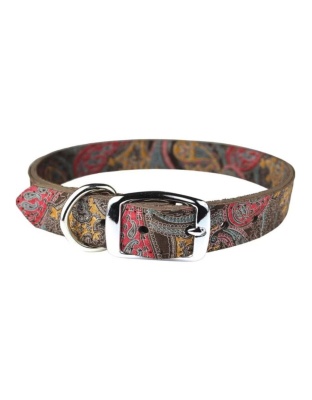 Omni Pet Leather Paisley Dog Collar Chocolate 1/2in. x 14in.