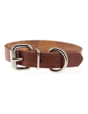 Omni Pet Omnipet Regular Bully Leather Collar Brown 1 x 23 in.