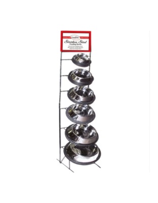 Omni Pet Non-Tip Stainless Steel Dog Bowl Display 36 Pc
