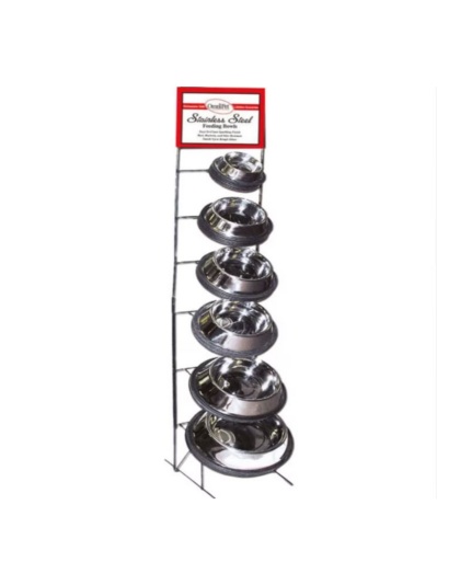 Omni Pet Non-Tip Stainless Steel Dog Bowl Display 36 Pc