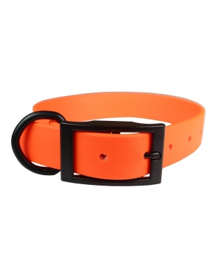 Omni Pet Zeta Biothane Dog Collar with Blk Hardware Orange 1 x 22in.