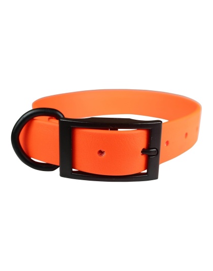 Omni Pet Zeta Biothane Dog Collar with Blk Hardware Orange 1 x 22in.
