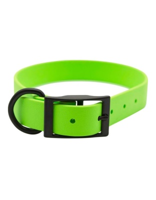 Omni Pet Zeta Biothane Dog Collar with Blk Hardware Lime Green 3/4 x 16in.
