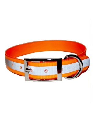 Omni Pet Sunglo Reflective Dog Collar Orange 1 x 25in.