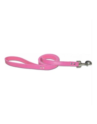 Omni Pet Leather Dog Leash Pink 1/2in. x 4ft.