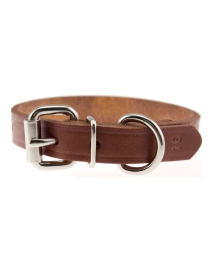 Omni Pet Omnipet Regular Bully Leather Collar Brown 1 x 22in.