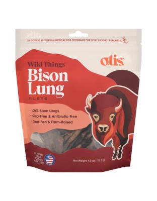 Otis Dog Wild Things Grain Free Bison Lung Filets 4oz.