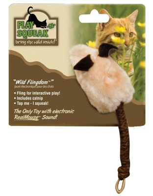 OurPets Play-N-Squeak Wild Flingdom Catnip Toy Cream, Brown 1ea