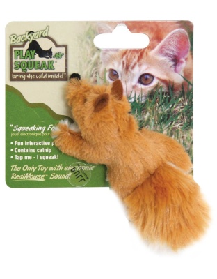 OurPets Play-N-Squeak Backyard Fox Catnip Toy Brown 1ea/One Size