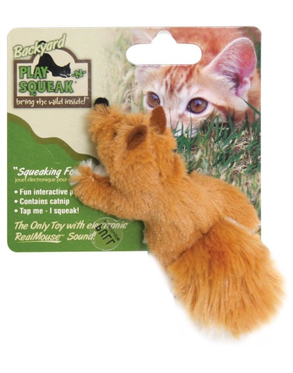 OurPets Play-N-Squeak Backyard Fox Catnip Toy Brown 1ea/One Size