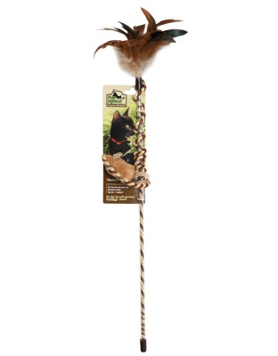 OurPets Play-N-Squeak Bounce-N-Pounce Play Wand Cat Toy Brown 1ea/One Size