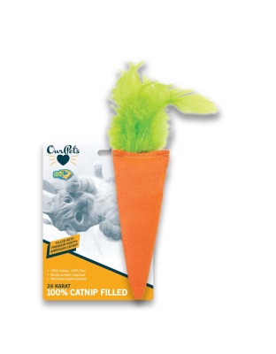 OurPets Cosmic 24 Karat Carrot Catnip Cat Toy Orange, Green 1ea