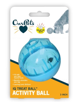 OurPets IQ Treat Ball Slow Feed Dog Toy Assorted 1ea/MD, 3 in