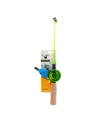 OurPets Play-N-Squeak Fishing Rod with Fish Catnip Toy Multi-Color 1ea