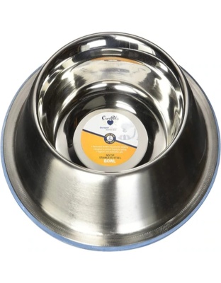 OurPets Premium Stainless Steel Non-Tip Dog Bowl 1ea/SM