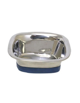 OurPets Premium Stainless Steel Square Dog Bowl Silver 1ea/SM