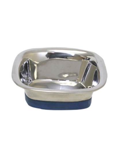 OurPets Premium Stainless Steel Square Dog Bowl Silver 1ea/SM