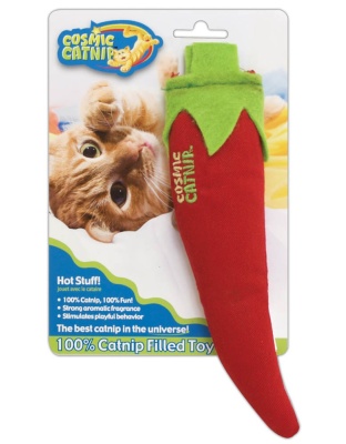 OurPets Cosmic 100% Catnip Filled Chili Pepper 'Hot Stuff' Cat Toy Red, Green 1ea