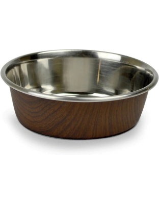 OurPets Durapet Wood Grain Bowl Dark Brown 1ea/4 Cups