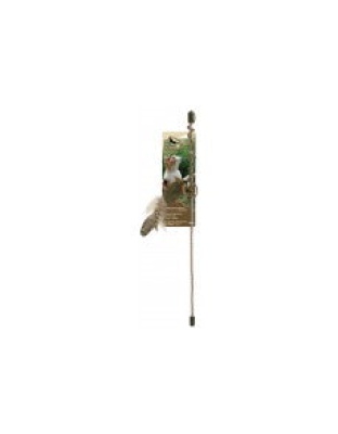 OurPets Play-N-Squeak Teathered and Feathered Play Wand Catnip Toy Brown 1ea